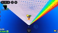 Jumping off the metal truss ladder (Image via Roblox)