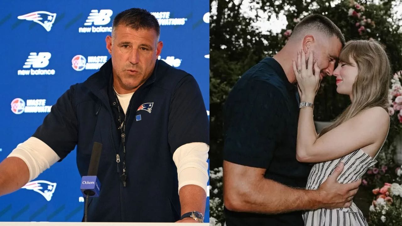 "Whatever she says in that song ...": Patriots HC Mike Vrabel gives cheeky answer about Travis Kelce-Taylor Swift wedding