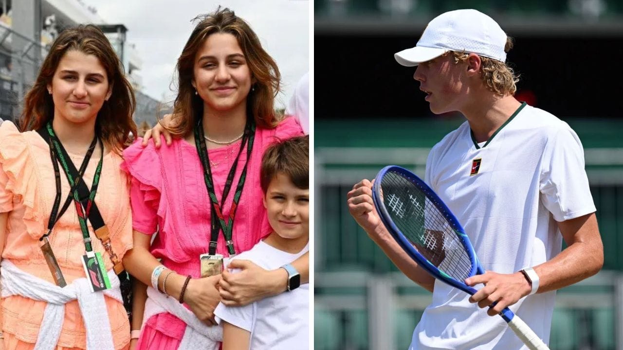 PICTURES: Lleyton Hewitt's son Cruz hugs Roger Federer's twin daughters in rare celebration at Wimbledon