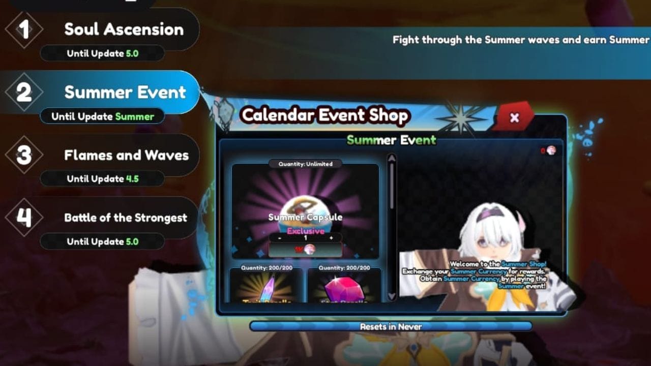 The Summer Event shop (Image via Roblox)