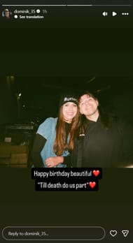 Dominik Mysterio com sua esposa (Imagem via Instagram/@dominik_35)