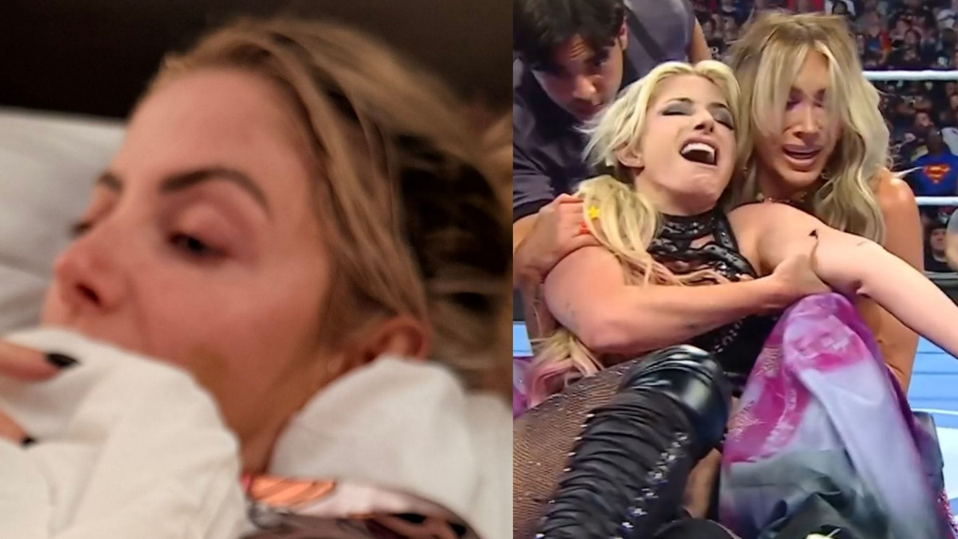 Charlotte Flair reacts after Alexa Bliss suffers serious injury on WWE SmackDown