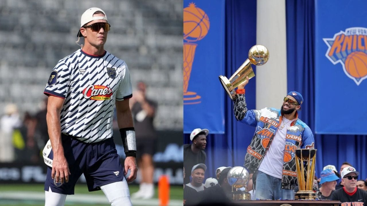 "KAT getting 6 more rings", "Illuminati syrup drip" - NBA Fans Go Wild as Karl-Anthony Towns & Jordyn Woods Link Up With Tom Brady for IV Drip Session