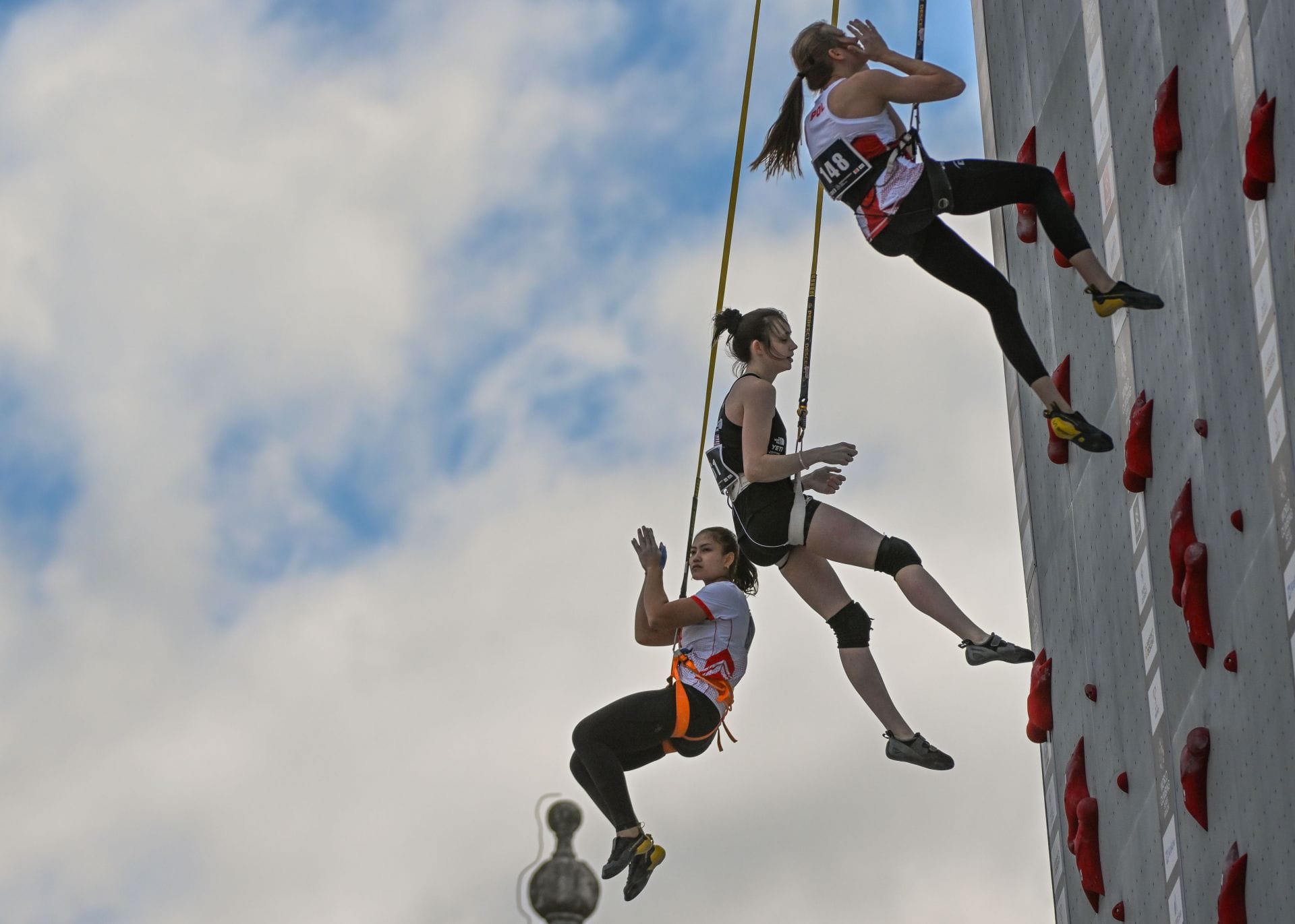 What is the selection pathway for international climbing events?