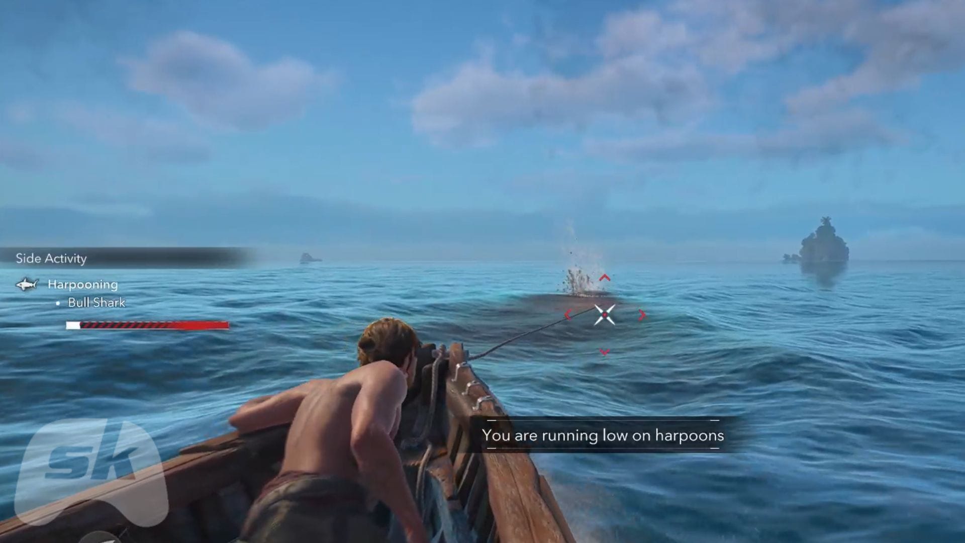 Just like in real life, harpoons are a limited resource in this game (Image via Sportskeeda Gaming || Ubisoft)