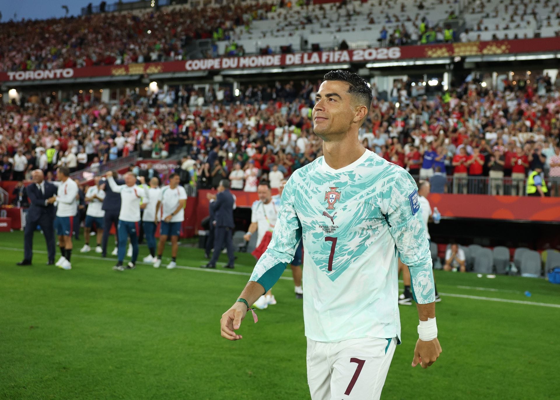 Cristiano Ronaldo durante Portugal x Croácia: oitavas de final - Copa do Mundo FIFA 2026 - Fonte: Getty