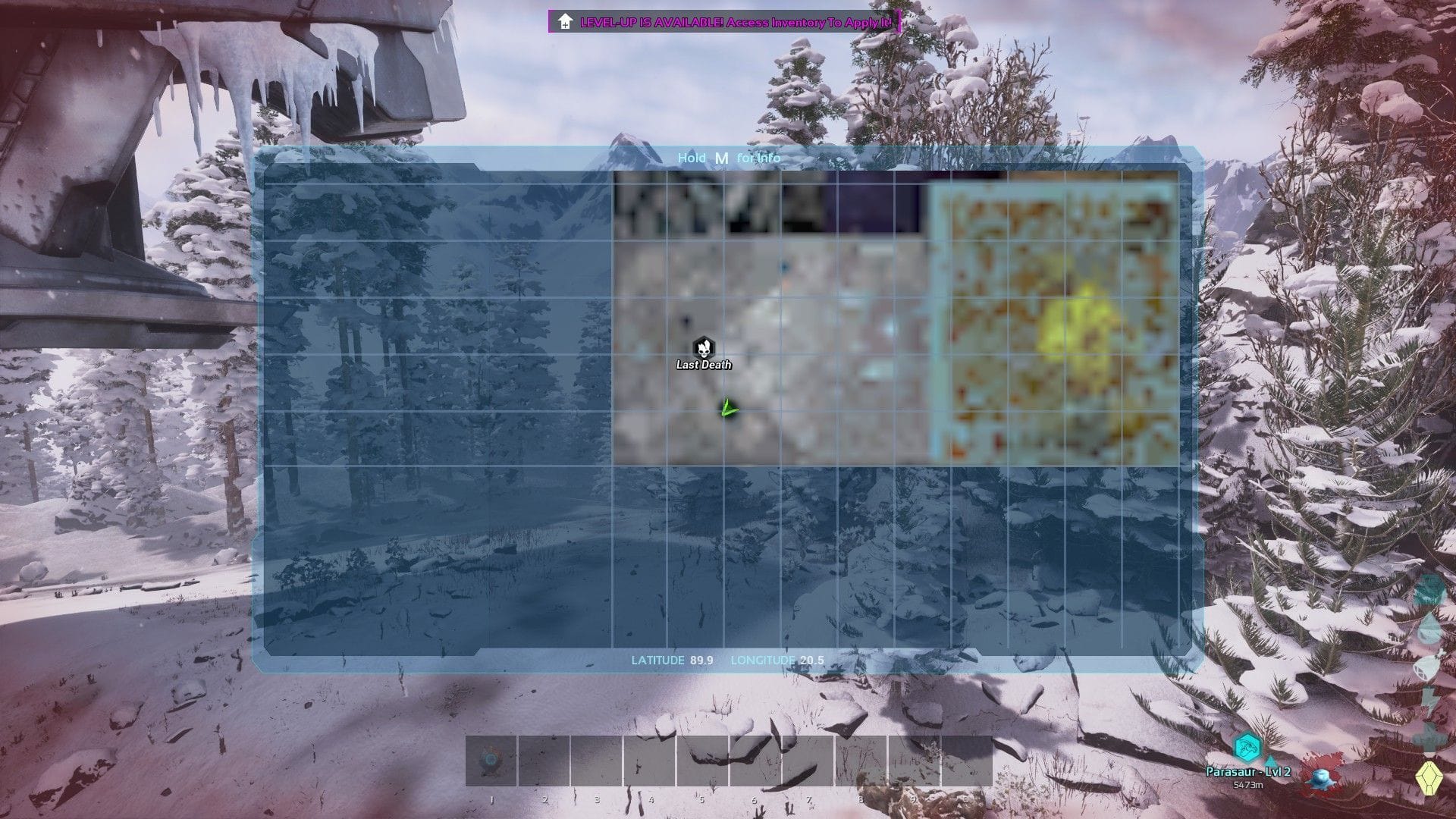 Localização do Woolly Rhino em ARK Survival Ascended Genesis 1 (imagem via Studio Wildcard)