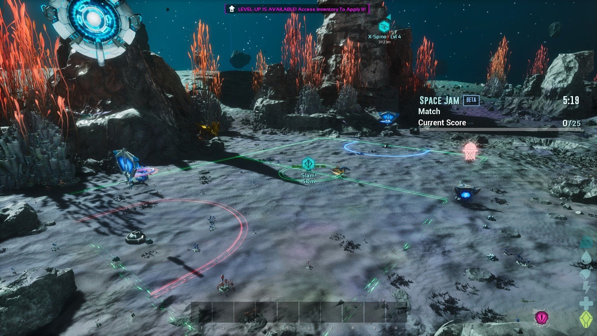 Quadra do Space Jam em ARK Survival Ascended Genesis 1 (imagem via Studio Wildcard)
