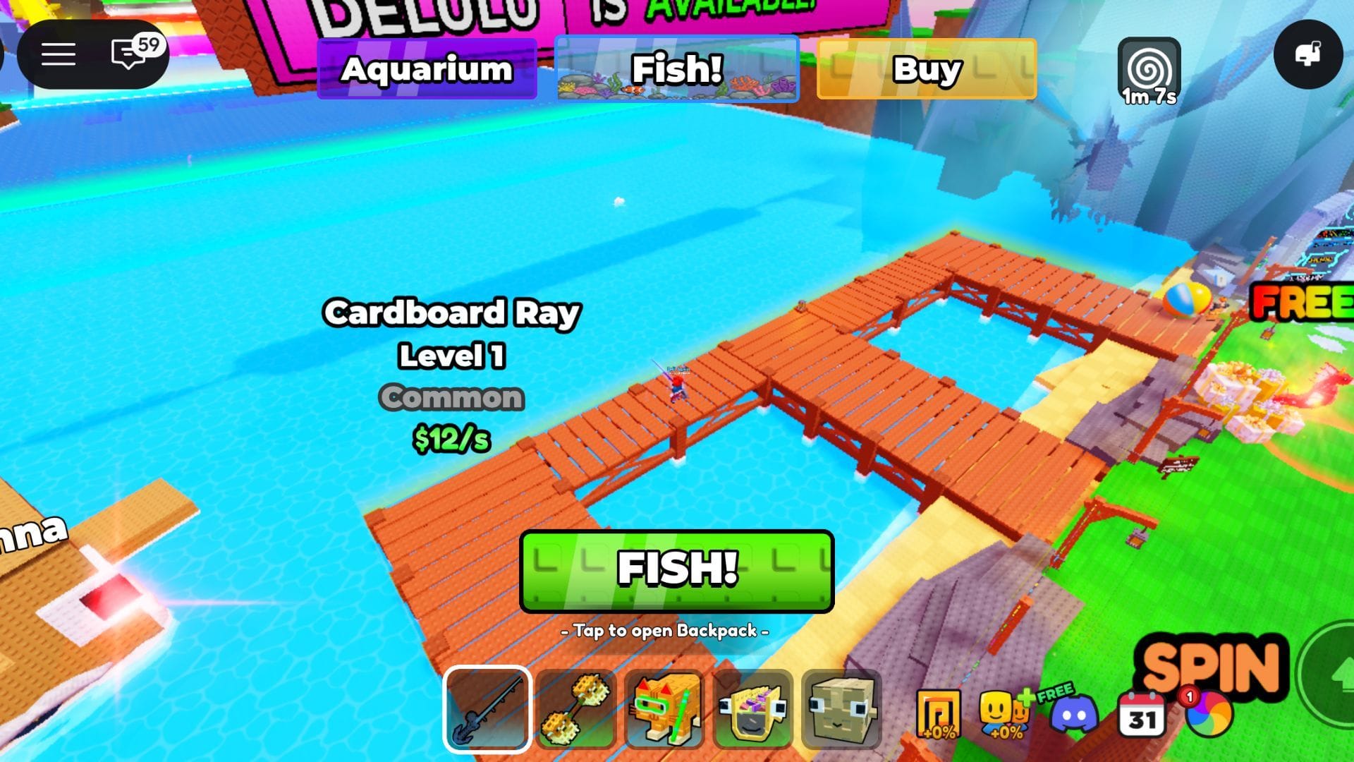The fishing dock (Image via Roblox)