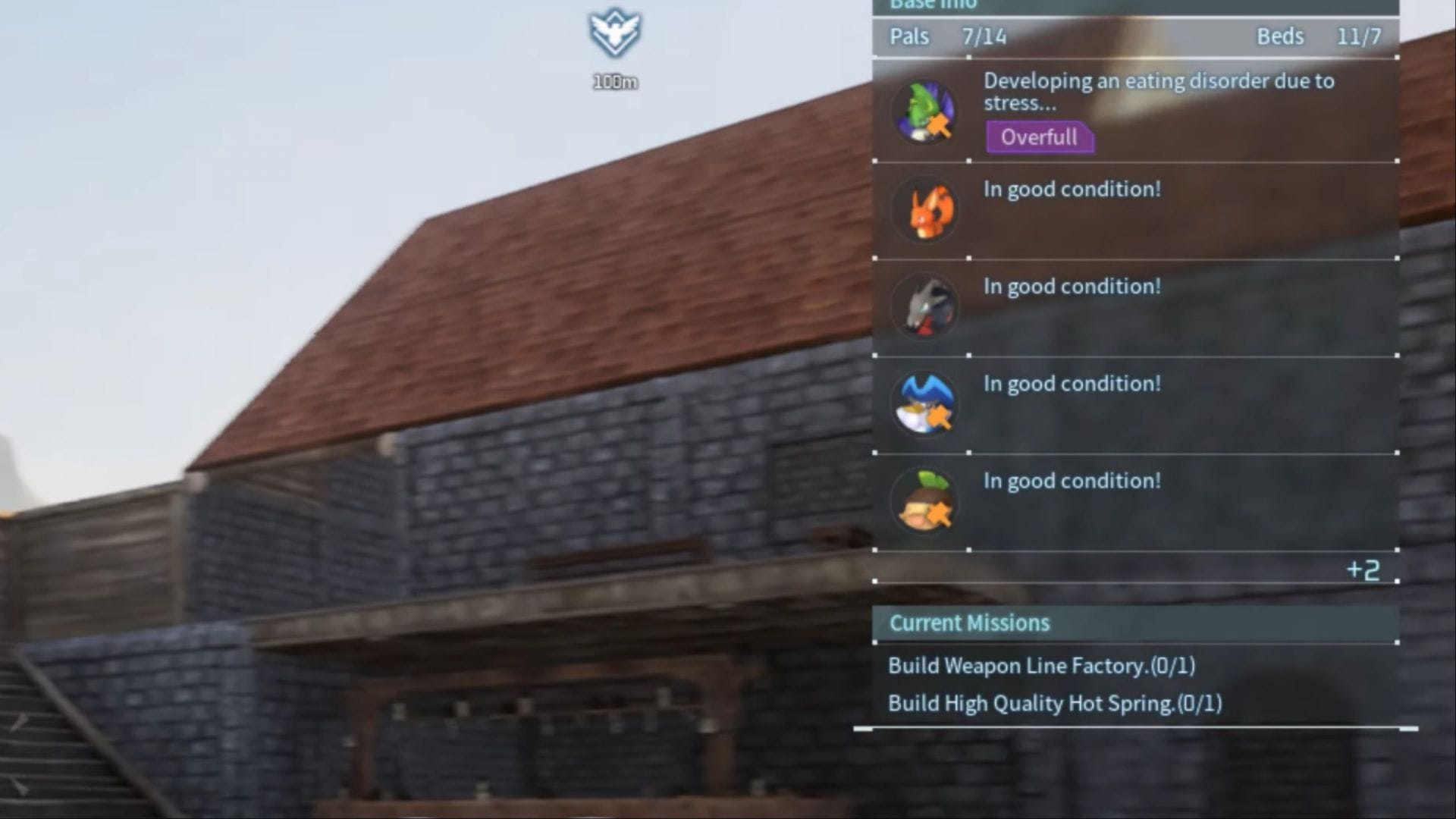 Overfull status on Pals (Image via Pocketpair)