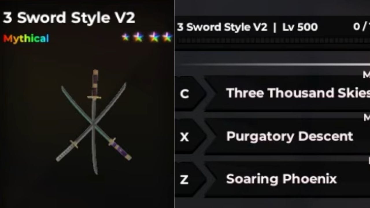 3Sword Style V2 (imagem via Roblox)