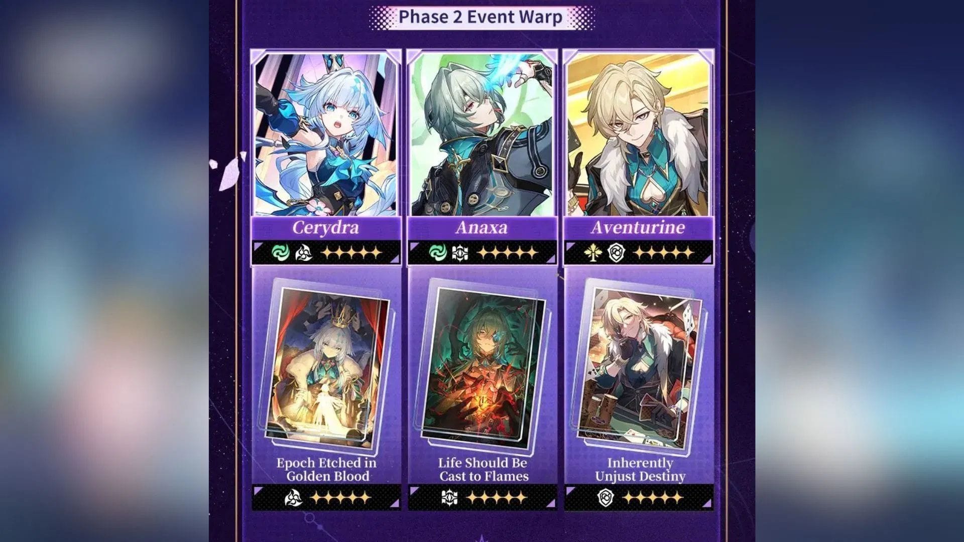 O próximo patch apresenta várias reprises de personagens (Imagem via HoYoverse)