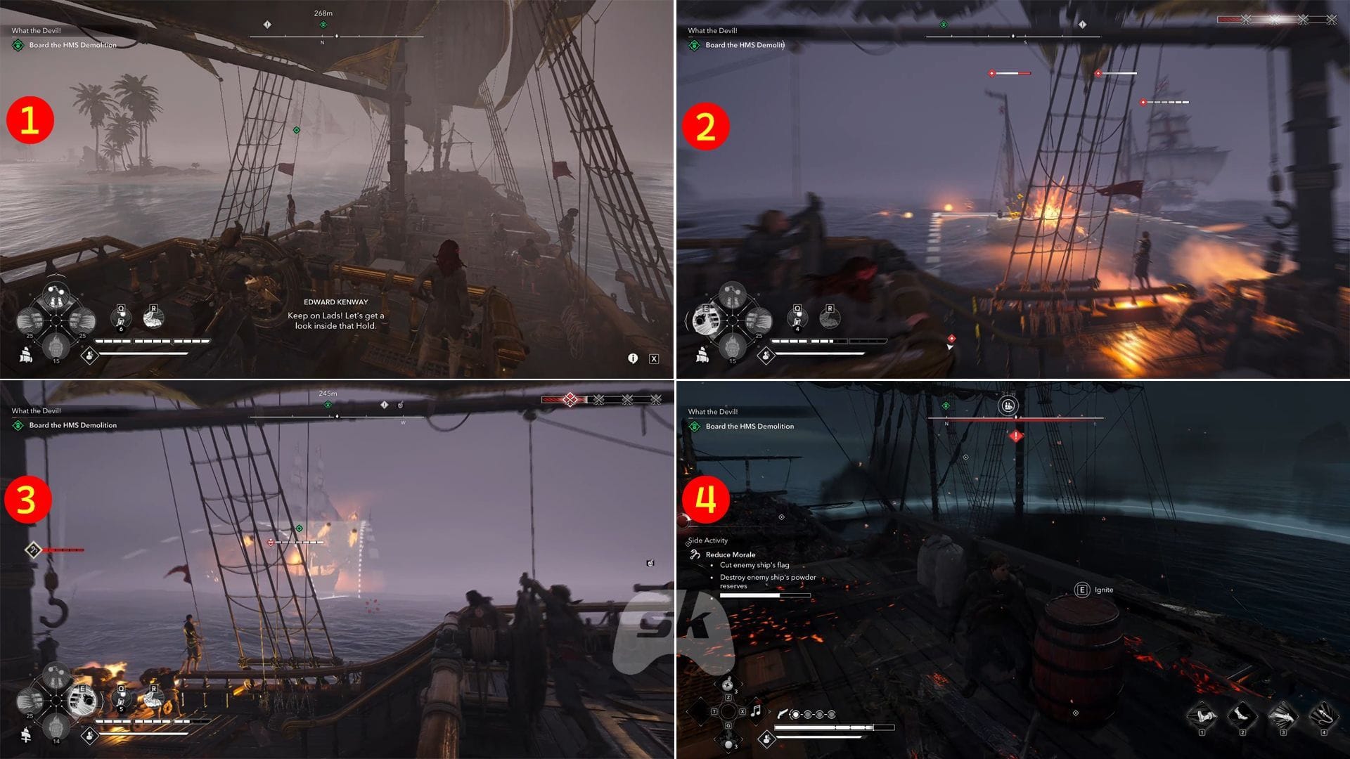 Find and board the HMS Demolition (Image via Sportskeeda Gaming || Ubisoft)
