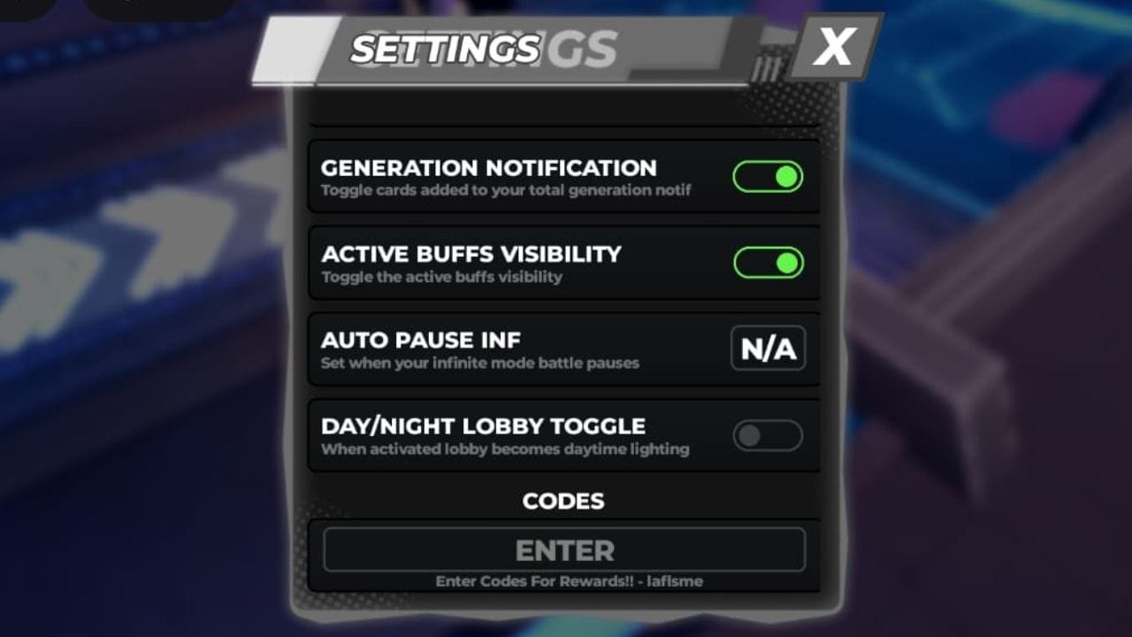 O menu de resgate de código (imagem via Roblox)