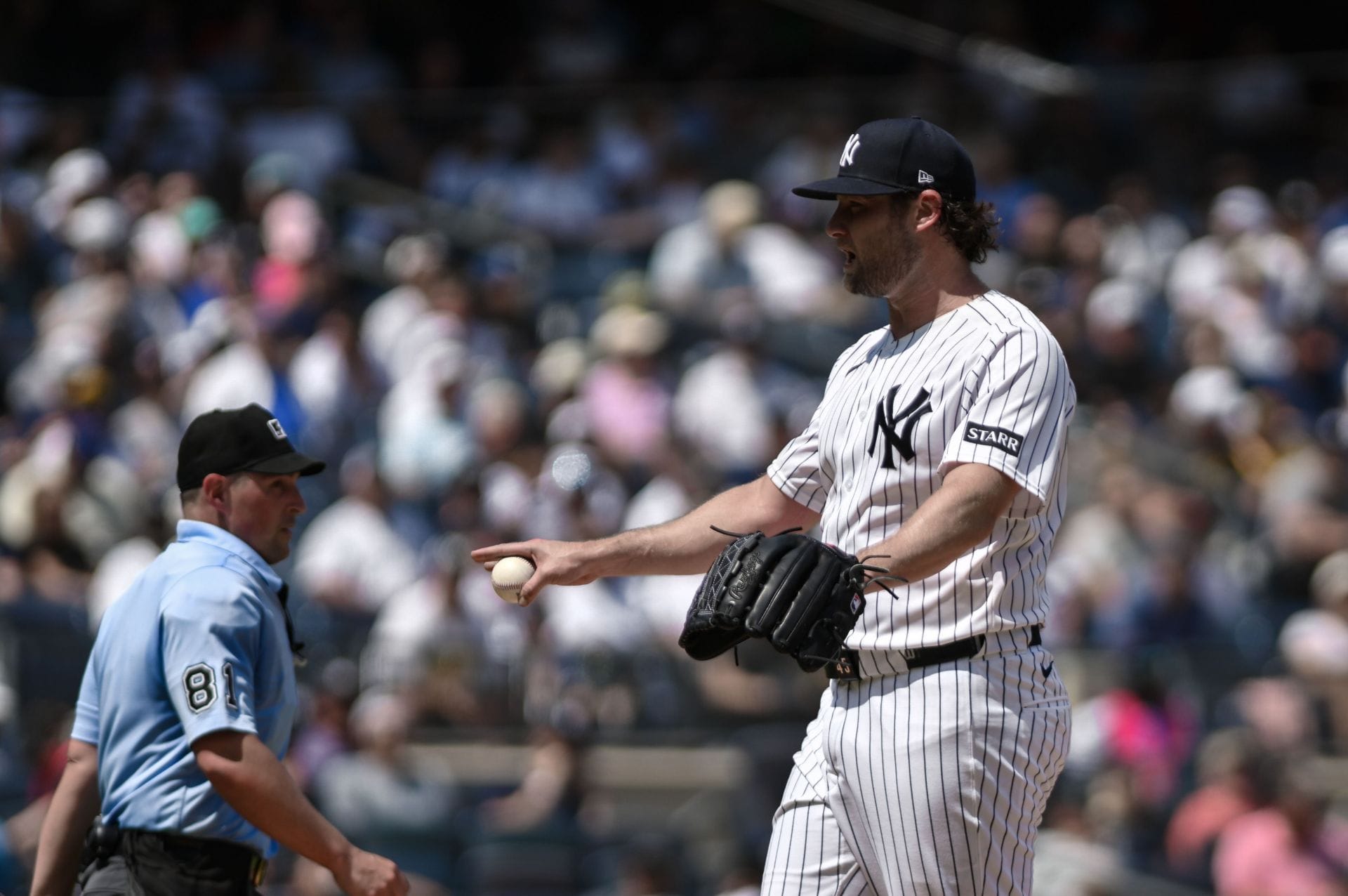 "Clock employee is getting fired" - Fans erupt over bizarre balk call against Gerrit Cole during Yankees vs. Pirates game