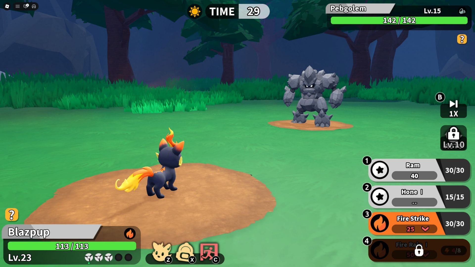 A natureza de um monstro pode impactar seu desempenho em batalha (Imagem via Roblox)