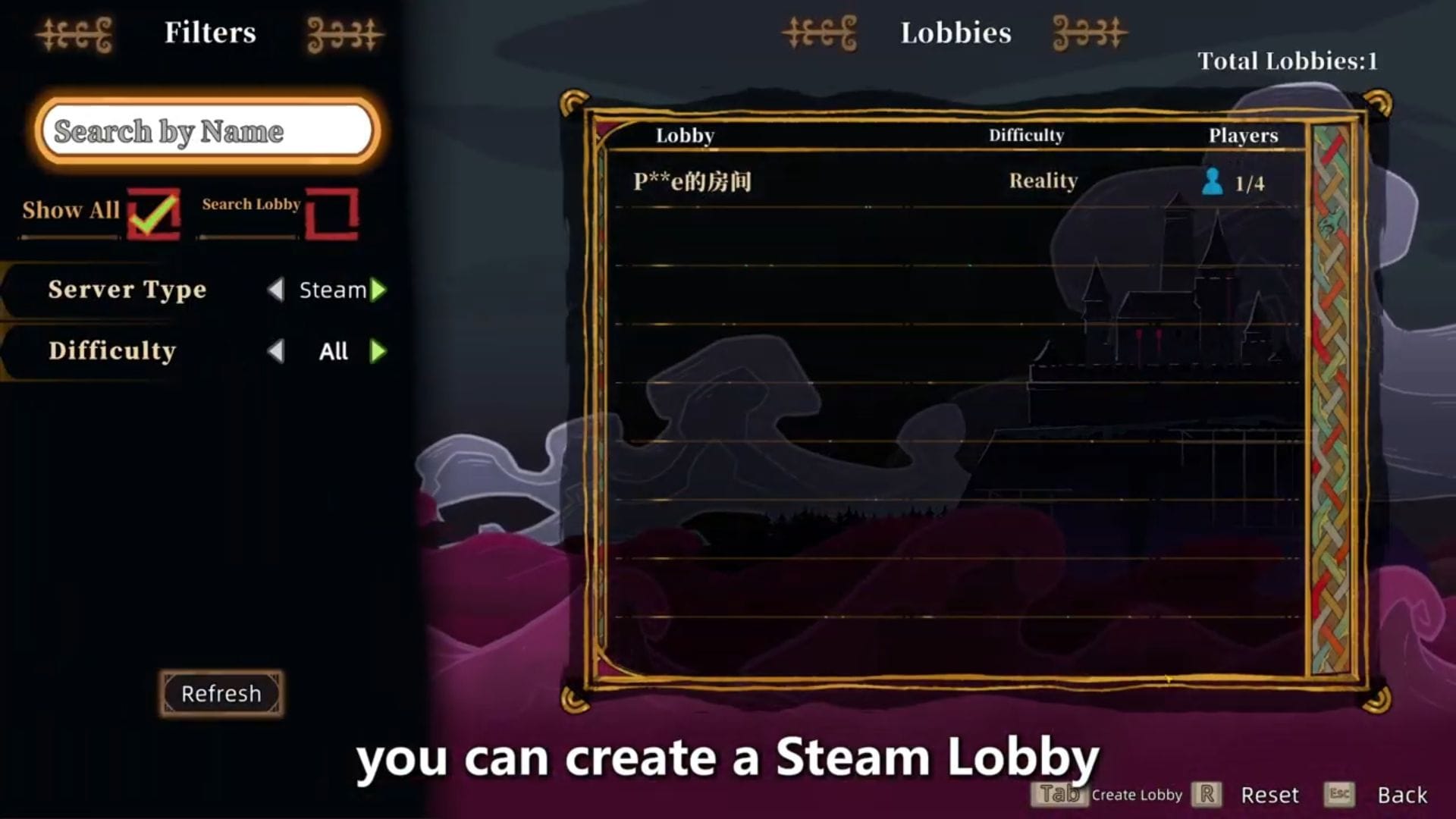 Set up your own lobby (Image via Paras Games)