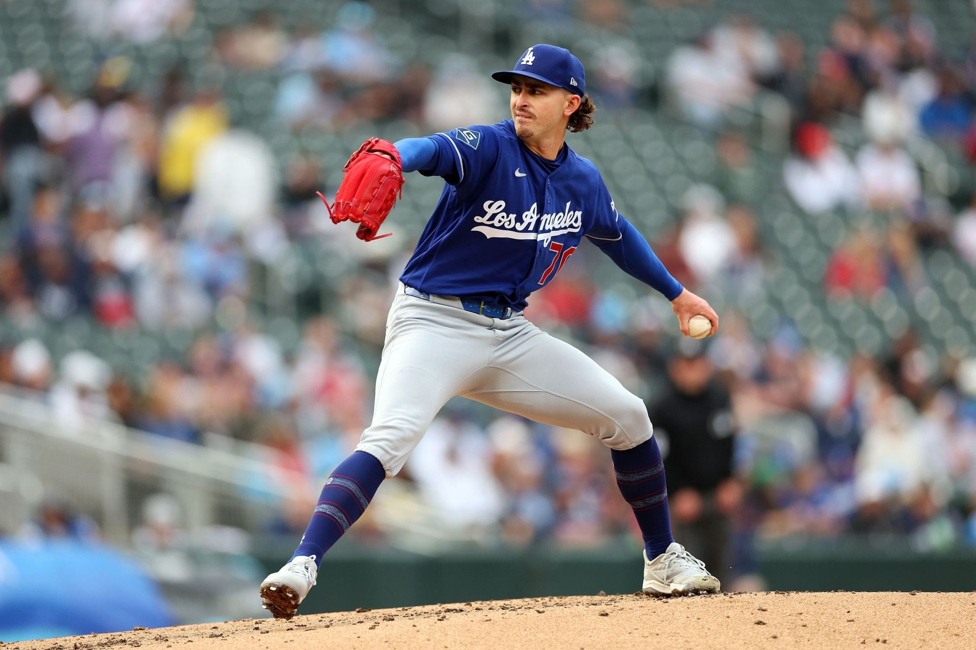 Justin Wrobleski em ação pelo LA Dodgers - Fonte: Getty