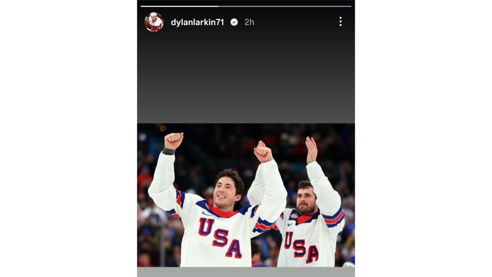 Única história de Dylan Larkin no Instagram em 4 de julho (via dylanlarkin71)