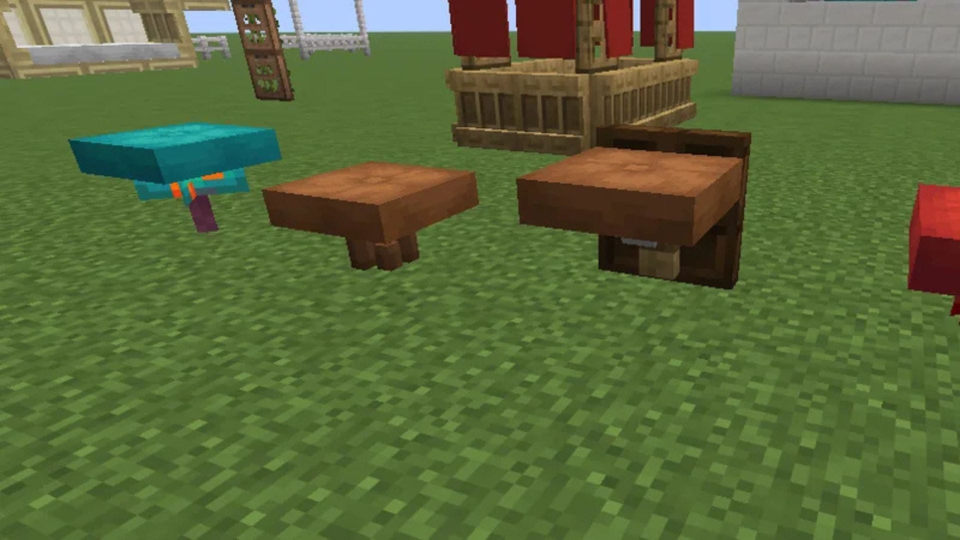 While there are ways to making tables, this method allows you to craft different-colored table tops (Image via Mojang Studios || Reddit/@Gender_Theft)