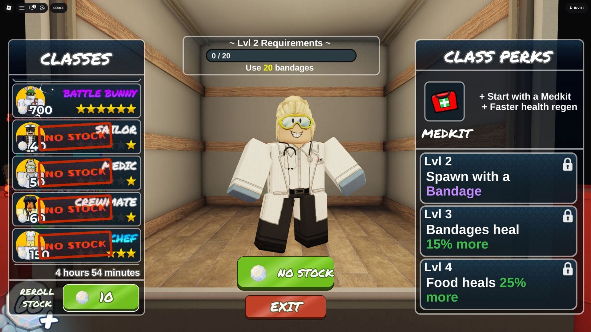 A Medic Class tem Medkits como ferramenta inicial (Imagem via Roblox)