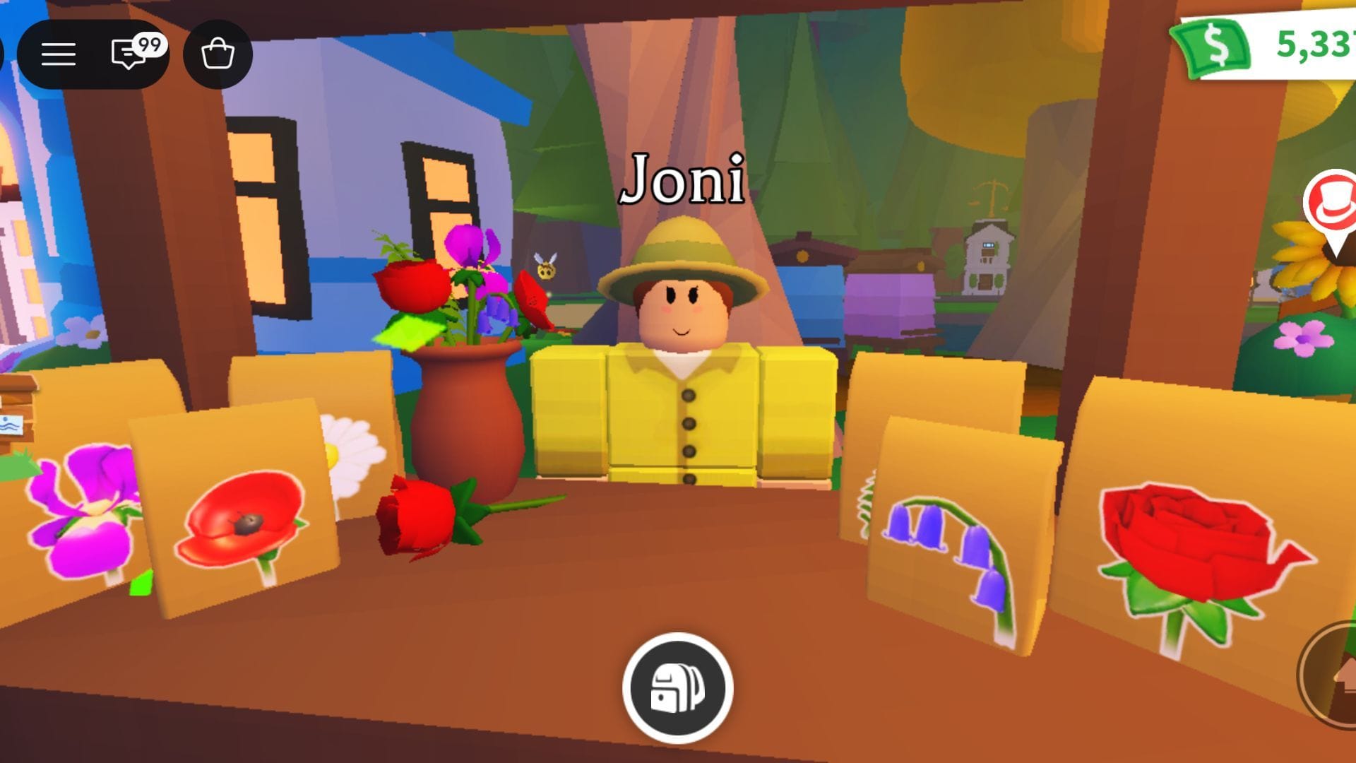 Joni NPC standing at the event hub