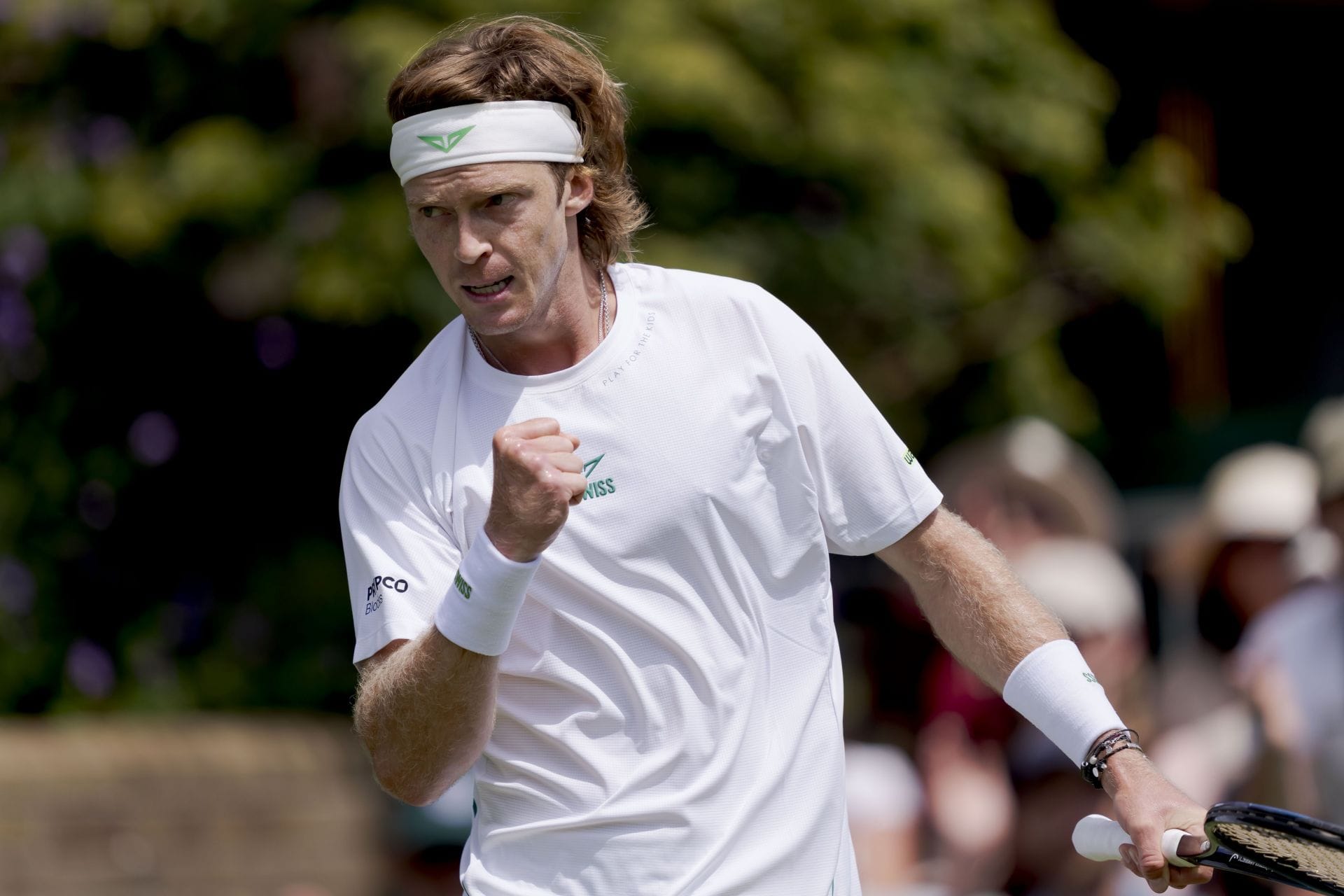 Andrey Rublev at Wimbledon 2026. (Source: Getty)