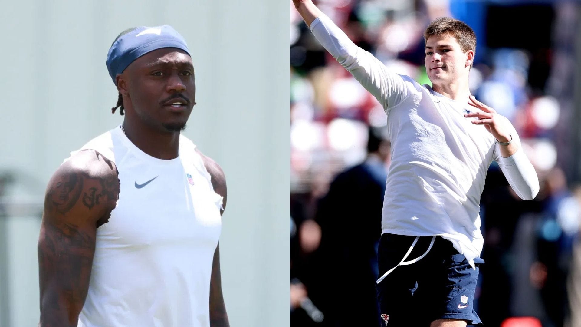 “Bro about to miss Jalen Hurts” “Trade request incoming”: NFL fans react as Drake Maye misses open pass to A.J. Brown at training camp