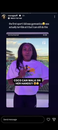 História de Gauff no Instagram (Fonte: Instagram/cocogauff)