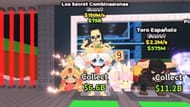 Los Secret Combinasionas standing inside a player's base (Image via Roblox || YouTube/@DAN7EH)