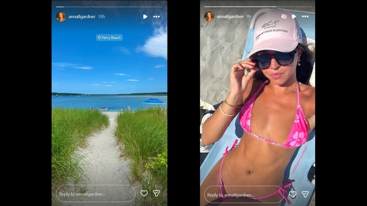 Capturas de tela das histórias do Instagram de Anna Gardner (imagens via Instagram.com/@anna8gardner IG Stories)