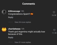 Commenters feel Spain might just win the game