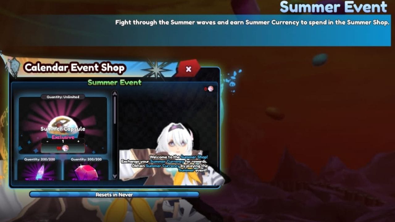 The Summer Event Shop (Image via Roblox)
