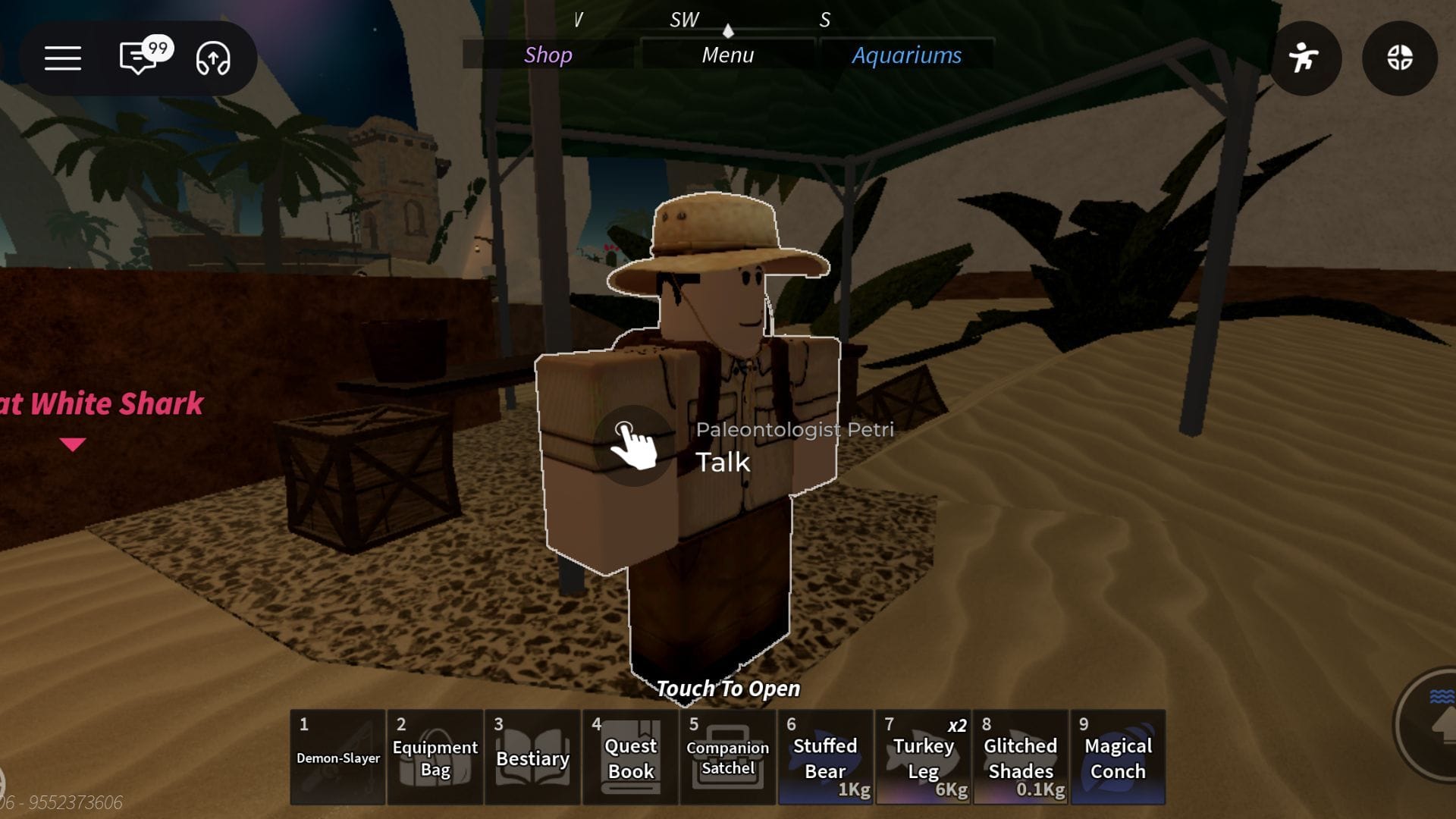 Paleontólogo Petri NPC (imagem via Roblox)