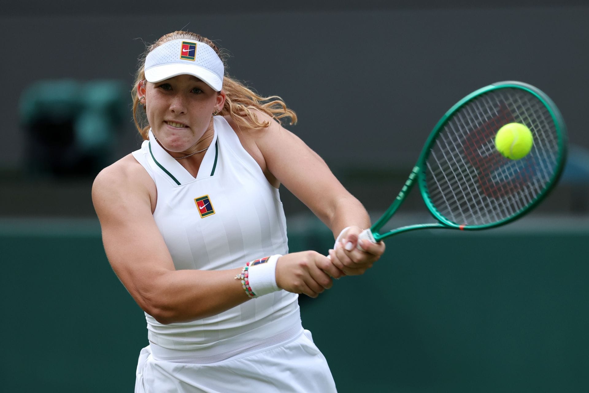 Mirra Andreeva em Wimbledon 2026. (Fonte: Getty)