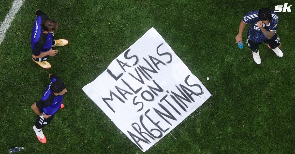 "The Malvinas Islands belong to Argentina" - La Albiceleste players display banner after knocking England out of the FIFA World Cup