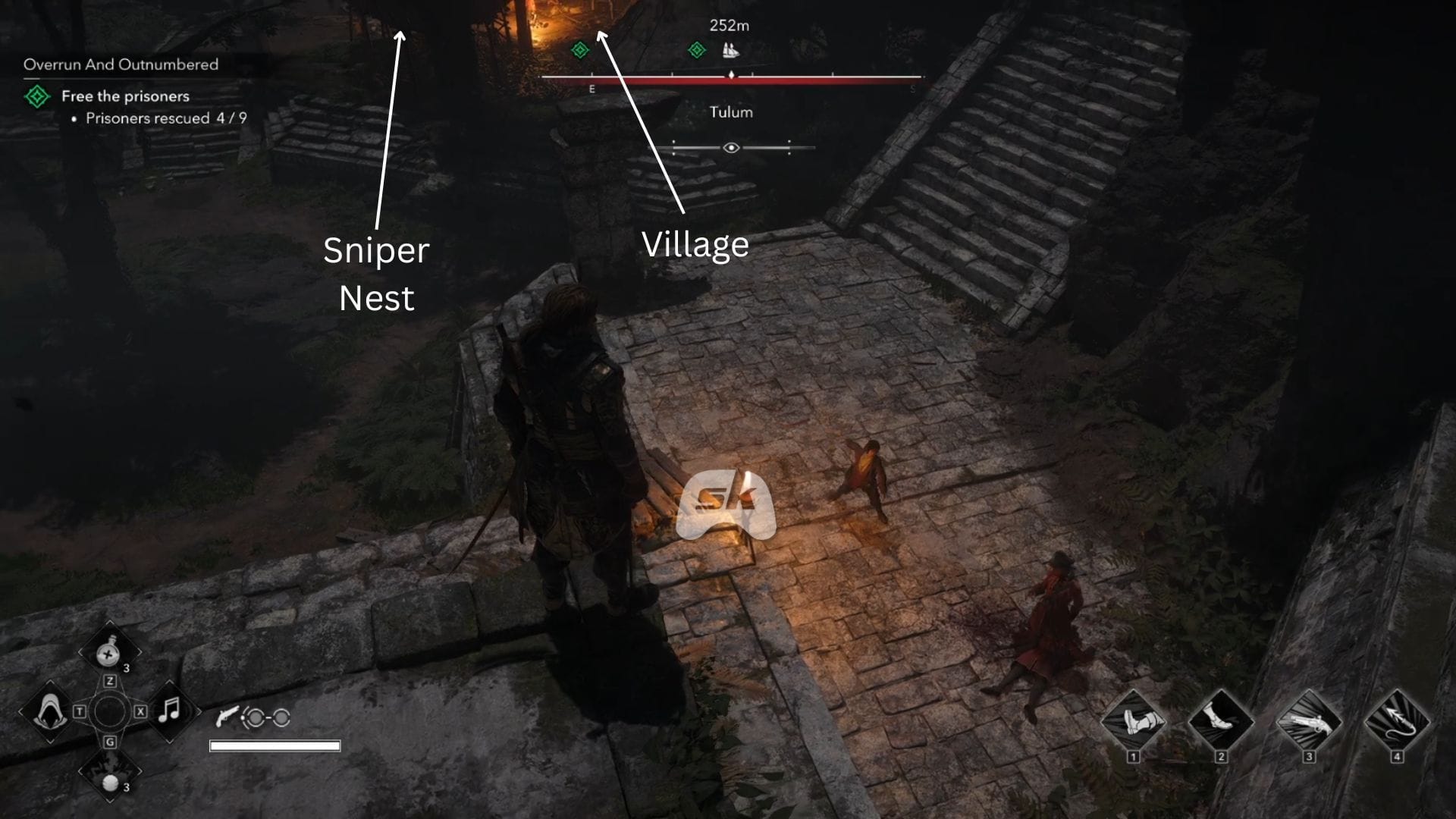 Prisoner in the village (Image via Sportskeeda Gaming || Ubisoft)