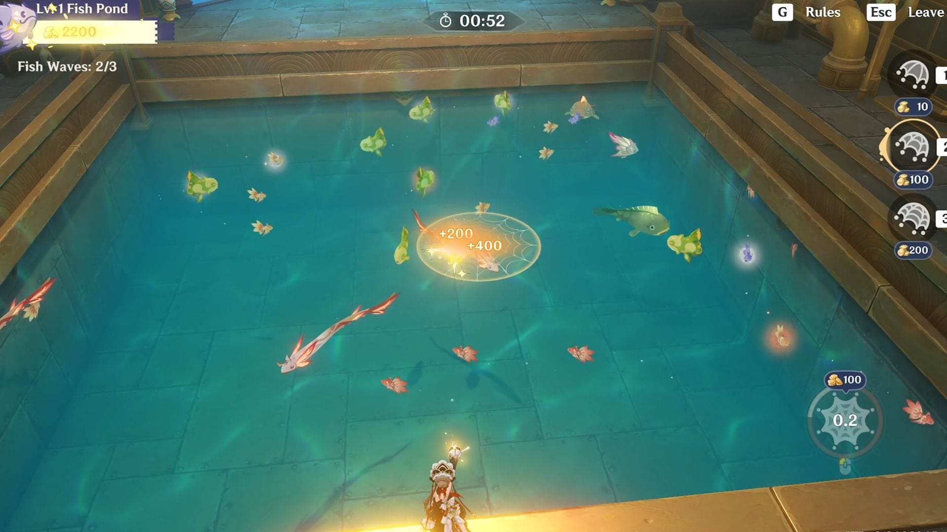 Pesque peixes usando redes apropriadas (Imagem via Sportskeeda Gaming/HoYoverse)