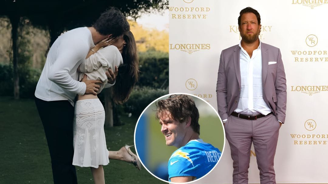 Justin Herbert becomes target of Dave Portnoy's blog as fiancée Madison Beer packs on PDA with QB at Chargers training camp