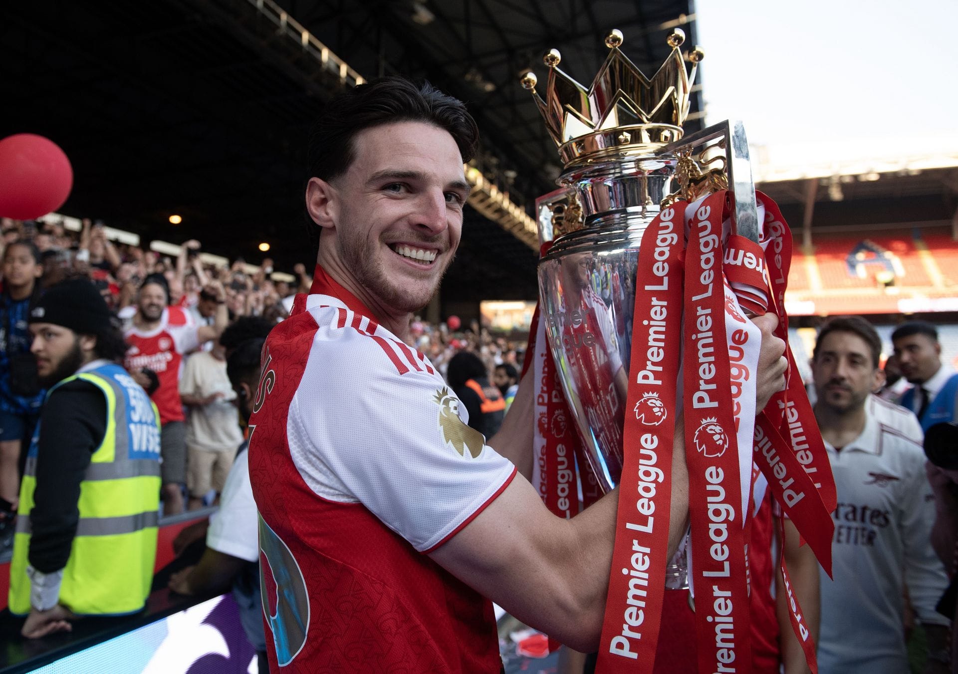 "Just a reminder" - Declan Rice shares moments from Arsenal's PL victory celebrations on social media ahead of new season
