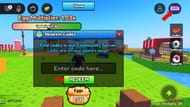 The code redemption window (Image via Roblox)