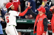 CJ Abrams (L) with Blake Butera (R) in the Washington Nationals' dugout - Source: Getty
