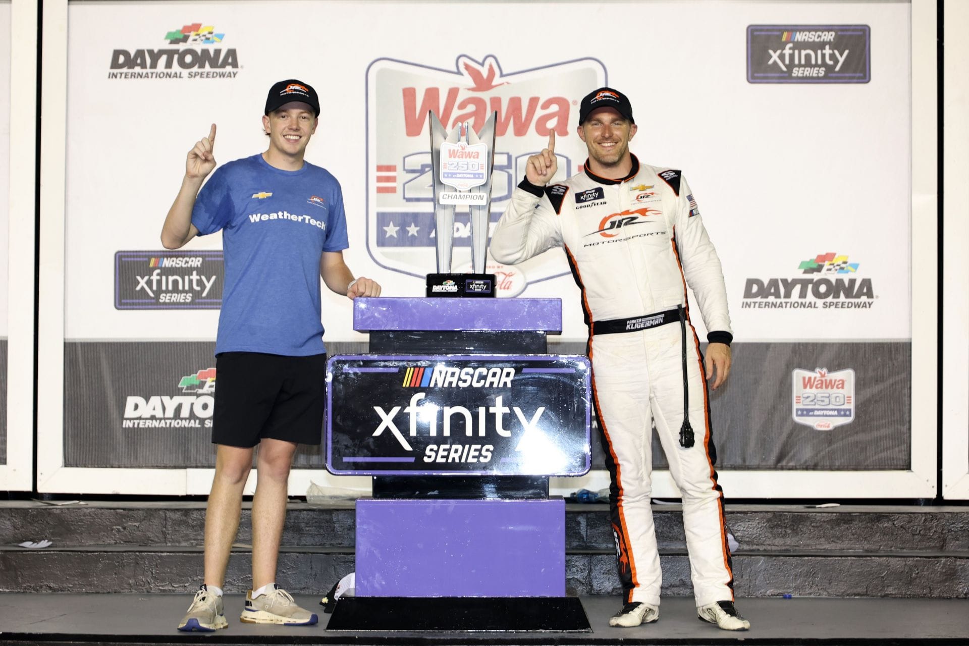 Parker Kligerman reacts to the throwback of him filling in for Connor Zilisch at last year's race in Daytona