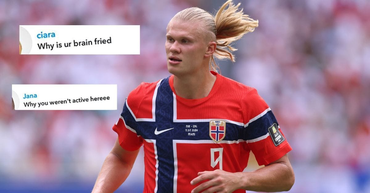 Erling Haaland responds after fan on Snapchat asks him why his brain is fried