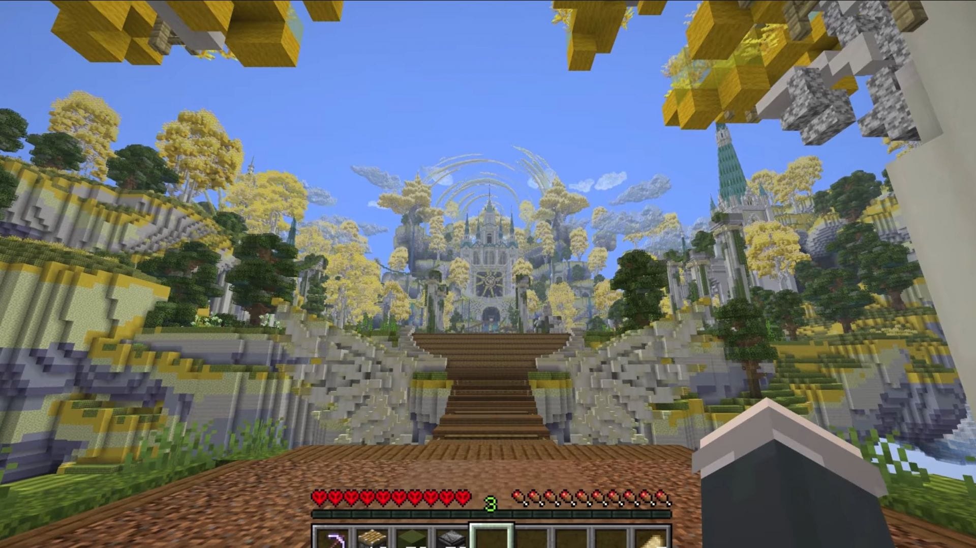 This is what the interesting castle in the end looked like (Image via Mojang Studios || YouTube@Wifies)