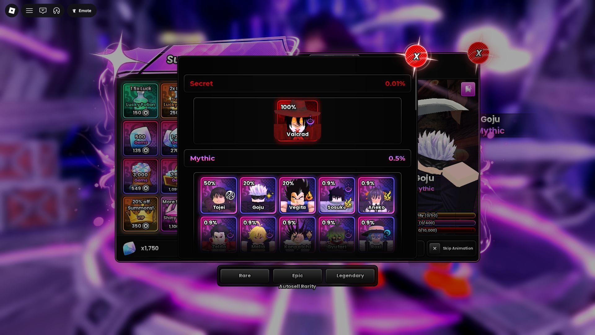 Units can be obtained through unit banners (Image via Roblox)