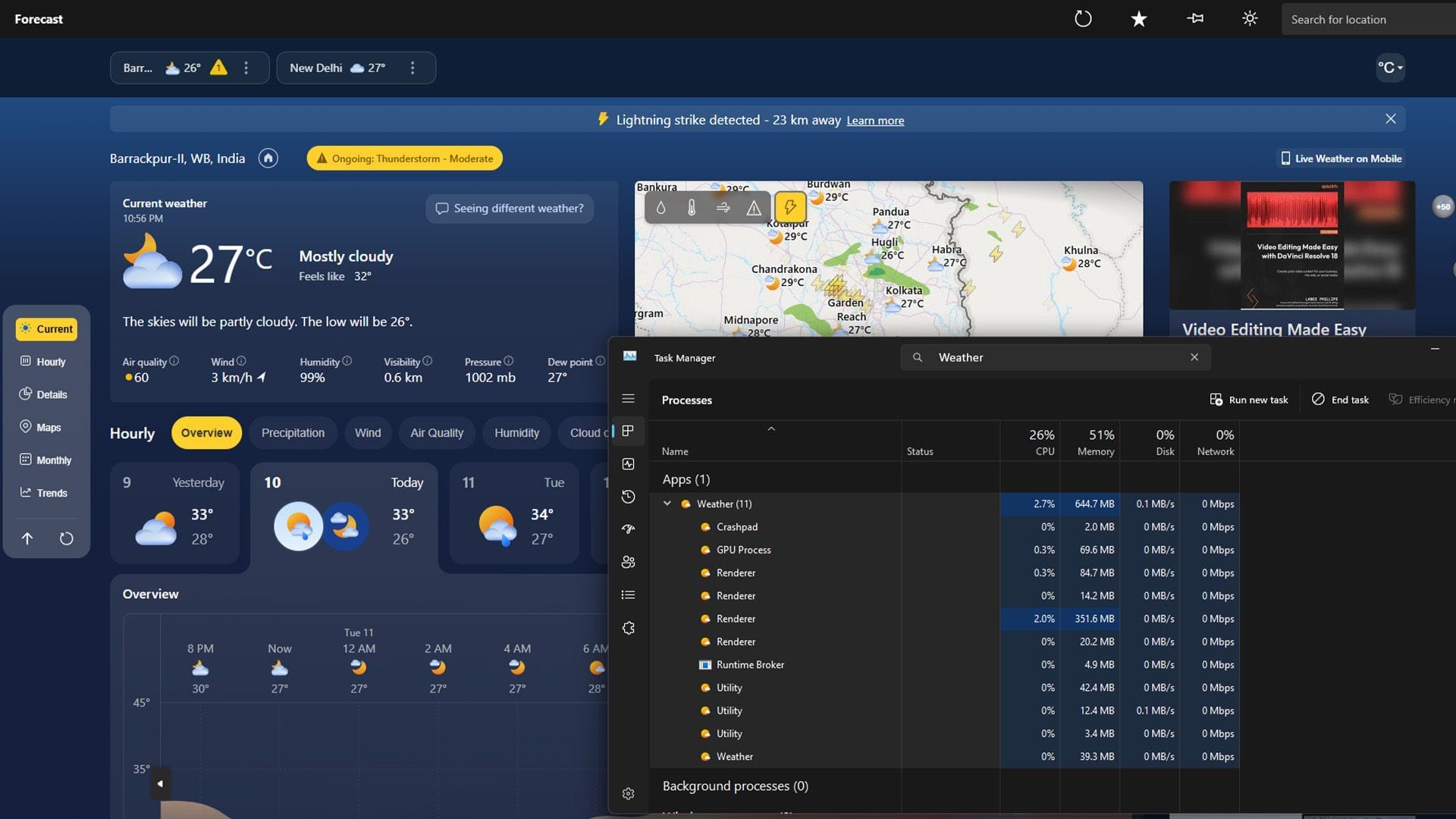 Windows 11's built-in Weather app is wasting more memory than a web browser tab