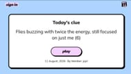Hints for today's August 11, 2026 Minute Cryptic answer (Image via Minute Cryptic)