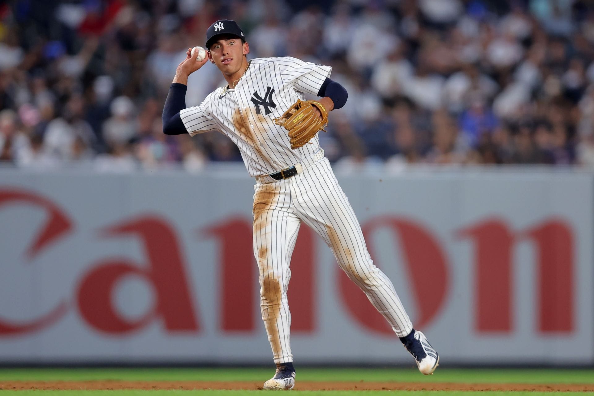 "Anthony Volpe will never play shortstop" - Fans fear the worst for $3.475M Yankees Gold Glover after George Lombard Jr.'s stunning defensive play