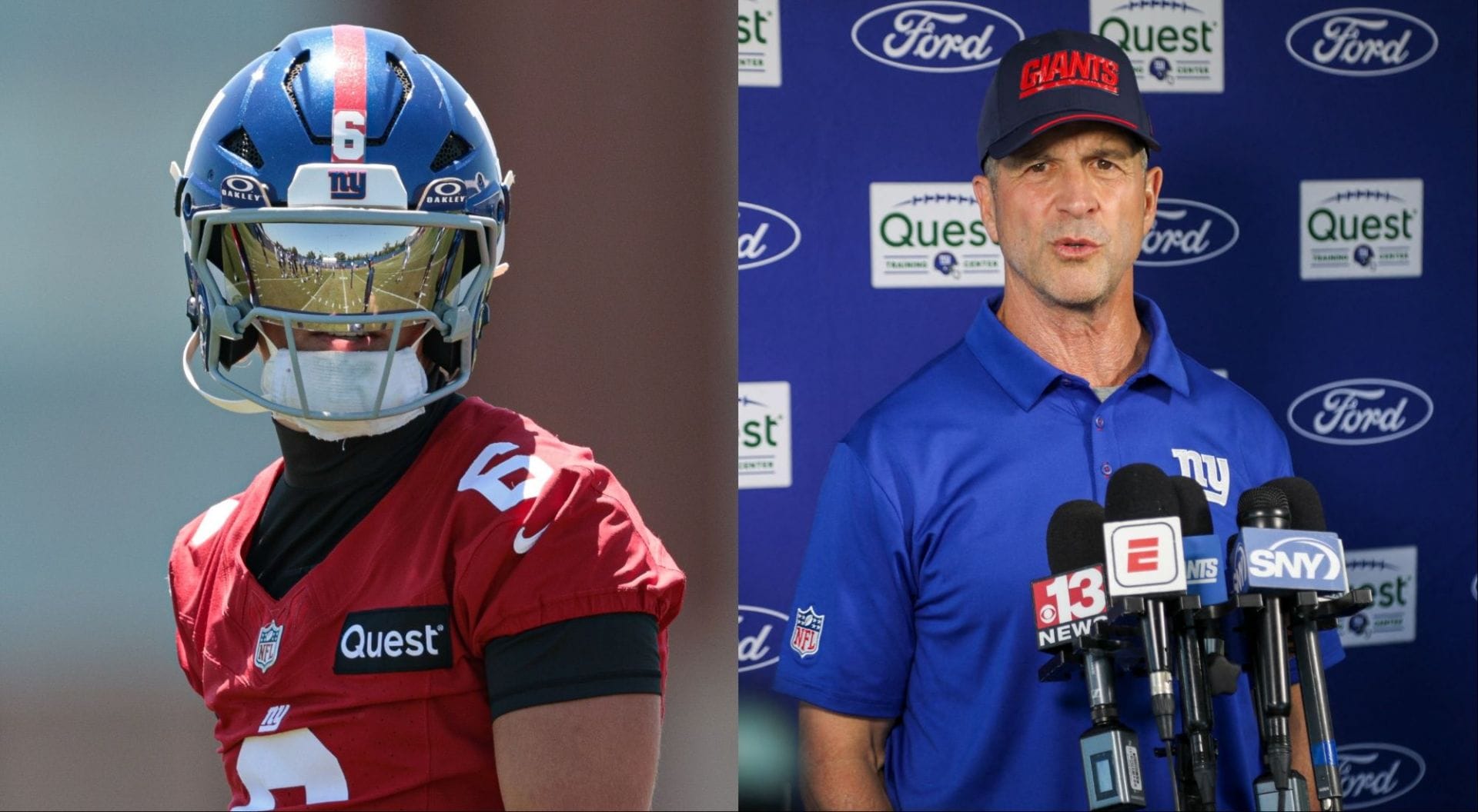 "15-yard penalty for taunting": Giants HC John Harbaugh sounds off over Jaxson Dart tossing ball at Greg Newsome after rushing touchdown